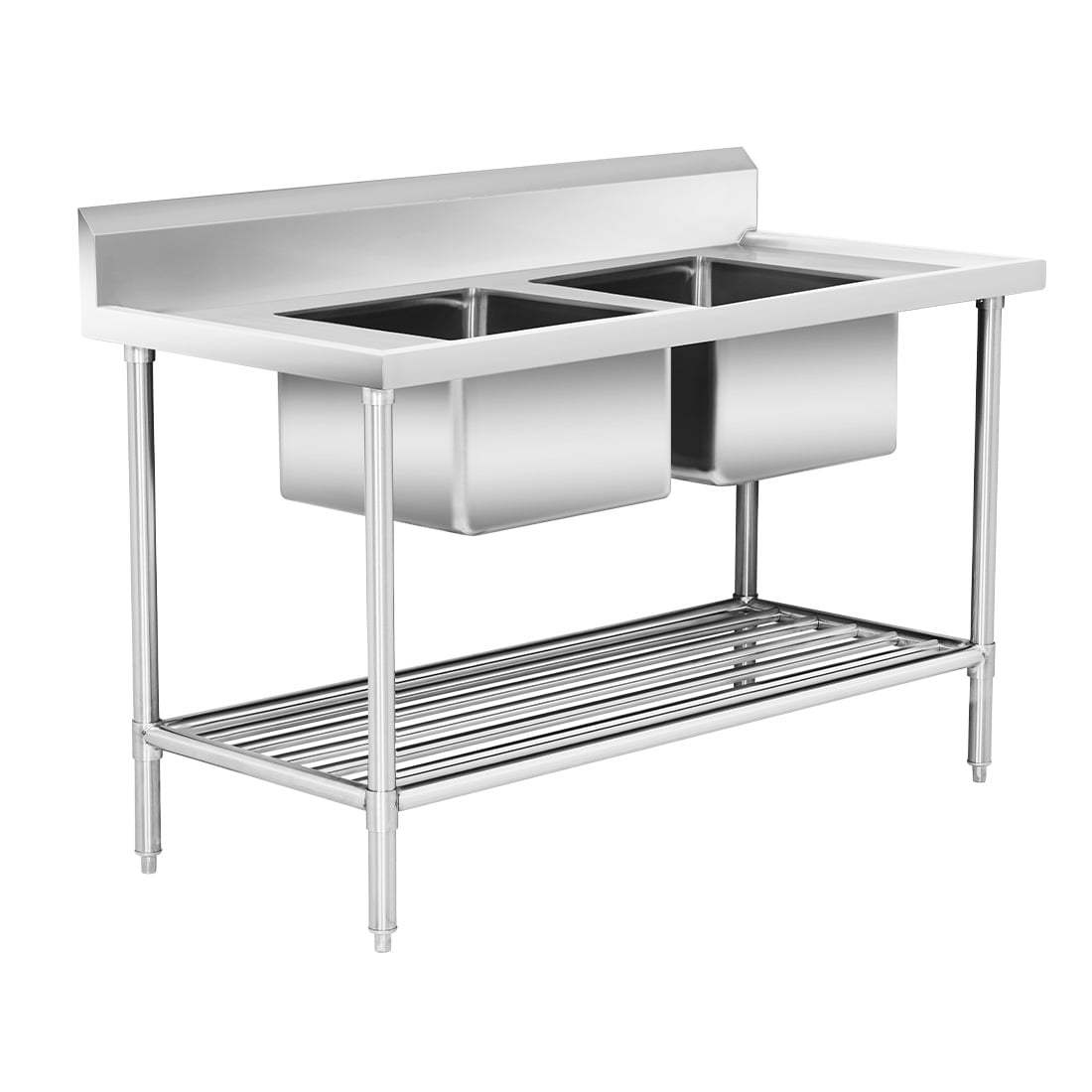 Modular System Double Centre Sink Bench with Pot Undershelf - DSB7-1500C/A - Image 2