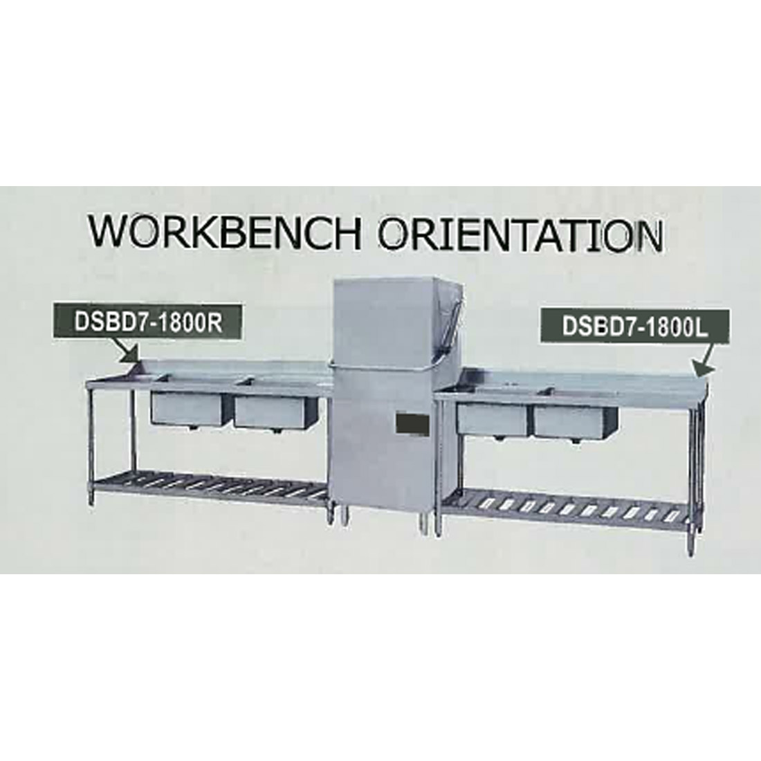 Right Inlet Double Sink Dishwasher Bench DSBD7-1800R/A - Image 3