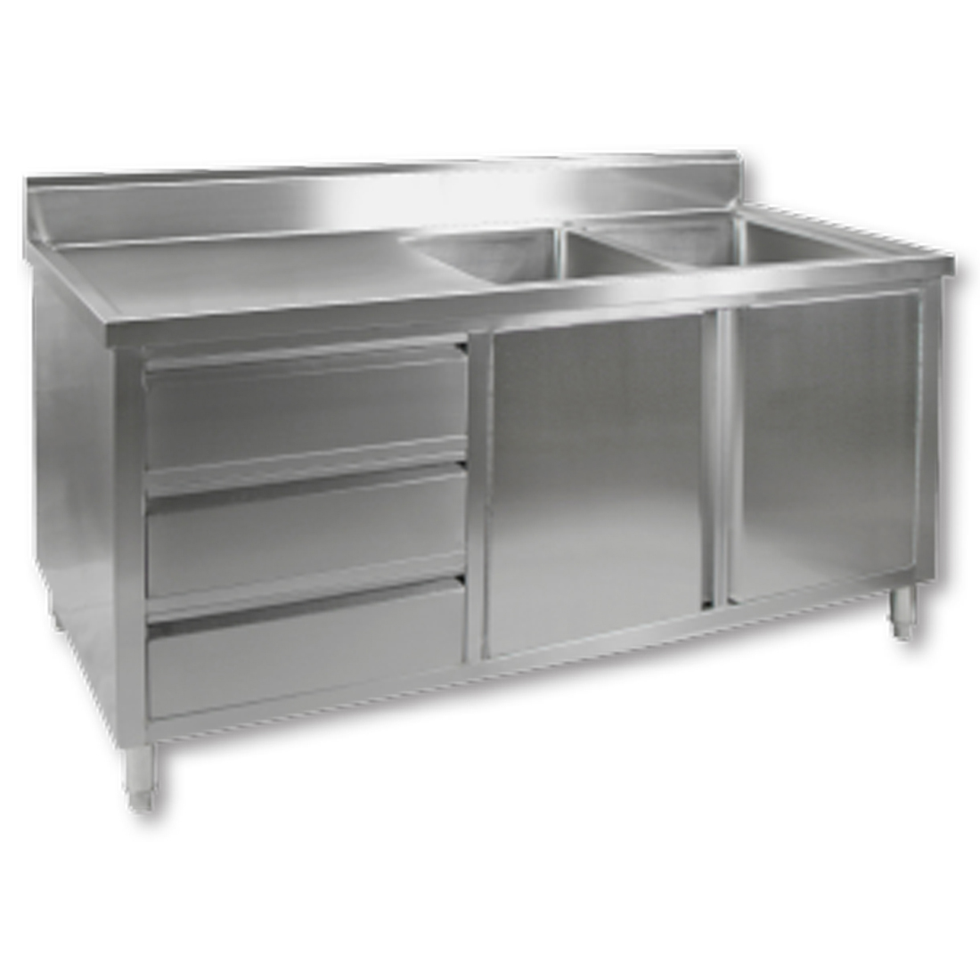 DSC-1800R-H Kitchen Tidy Cabinet with Double Right Sinks - Image 3