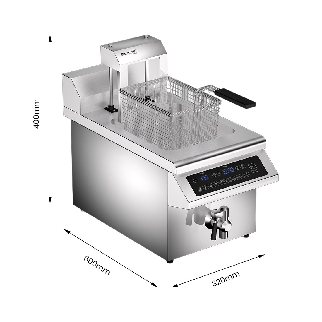 Benchstar Single Tank Auto Lifting Induction Fryer - IF3500S-AL - Image 3