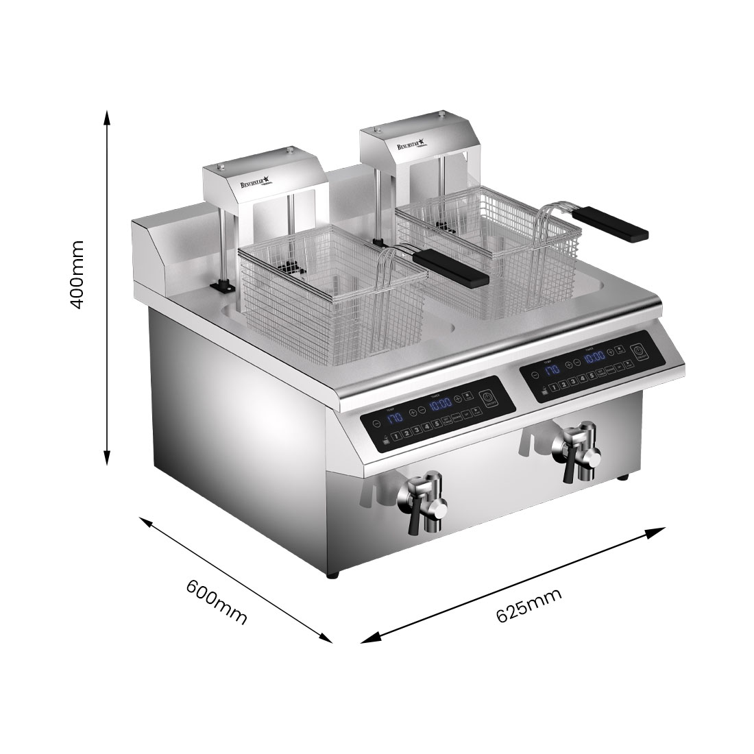 Benchstar Double Tanks Auto Lifting Induction Fryer - IF7000D-AL - Image 3