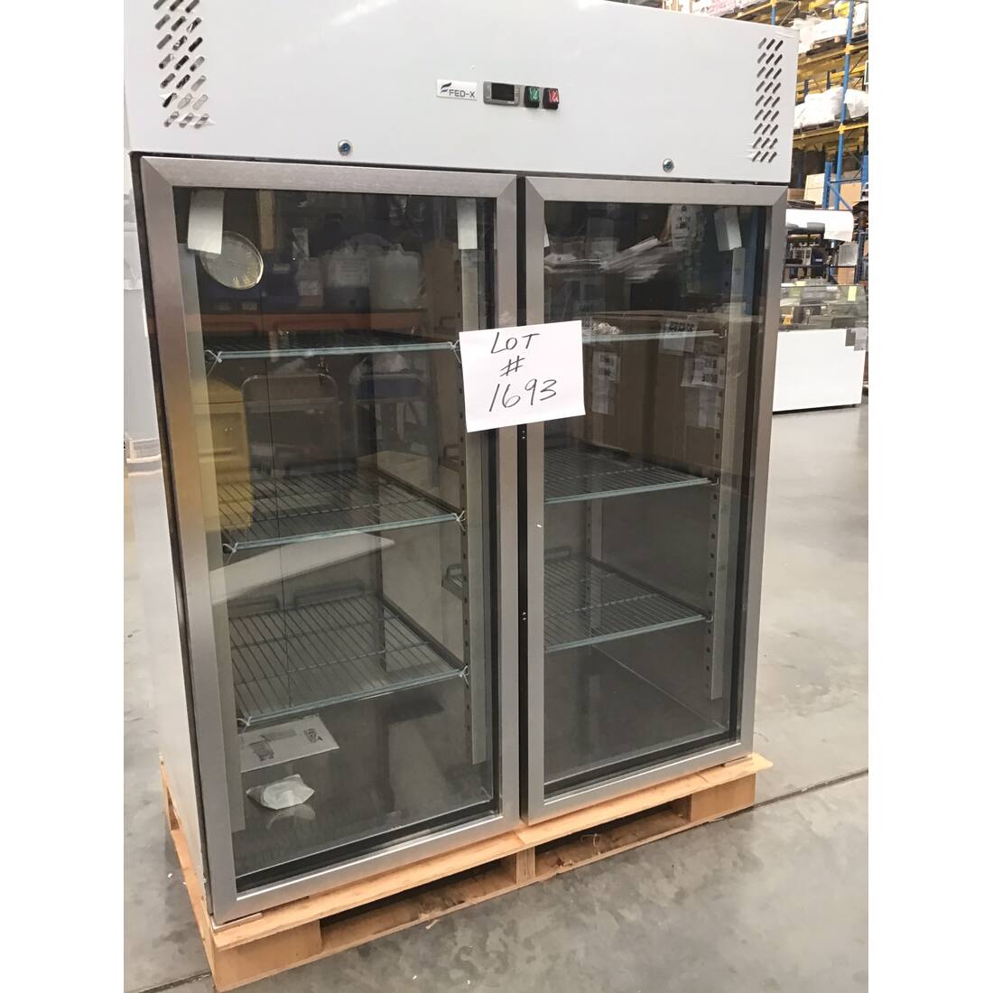 Ex-showroom: FED-X S/S Two Full Glass Door Upright Fridge XURC1410G2V-NSW1693 - Image 3