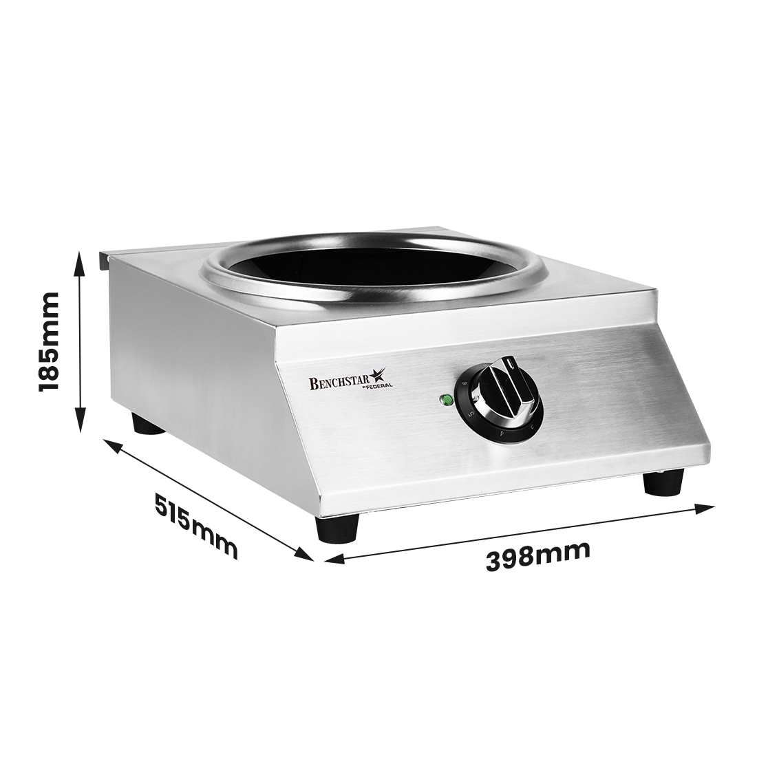 Benchstar Ceramic Induction Wok w/ Stainless Steel Body IW500 - Image 3