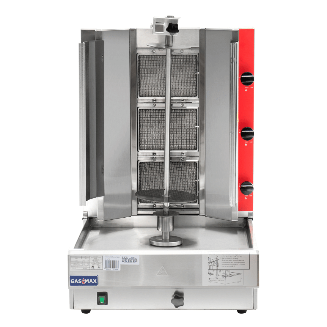 GasMax Semi-automatic 3 Burner NG Kebab Machine KB-3 - Image 2