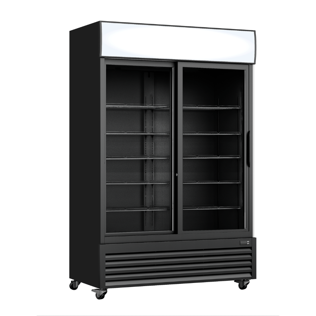 Thermaster Two Sliding Glass Door Colourbond Upright Drink Fridge Black LG-1000SDBP - Image 2