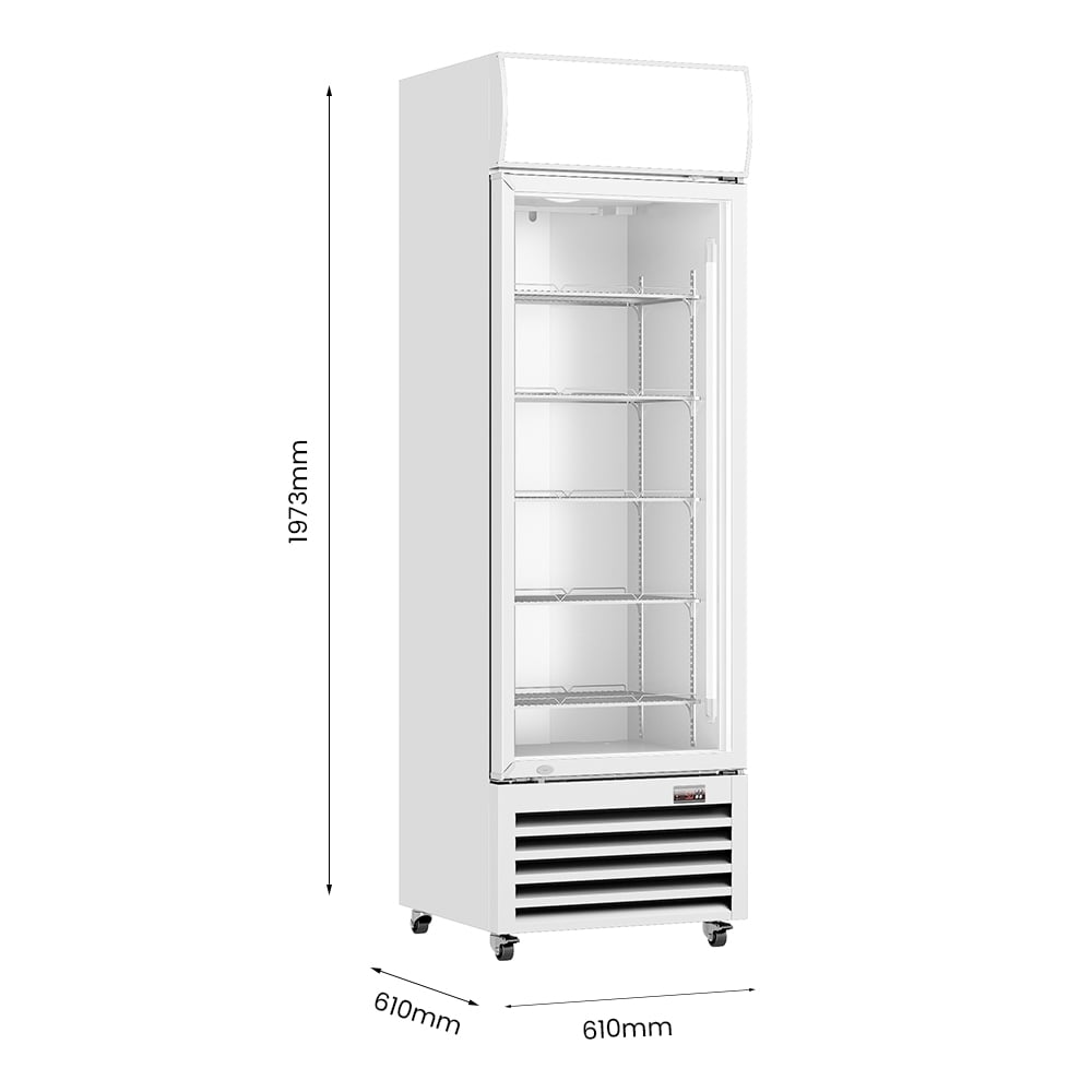 Thermaster Single Glass Door Colourbond Upright Drink Fridge - LG-370P - Image 3