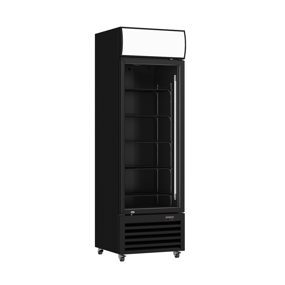 Thermaster Single Glass Door Black Colourbond Upright Drink Fridge - LG-540BP - Image 2