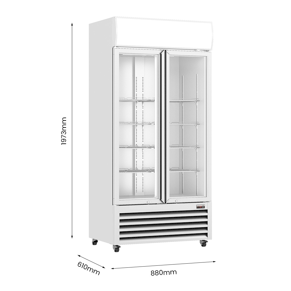 Thermaster Double Glass Door Colourbond Upright Drink Fridge - LG-580P - Image 3