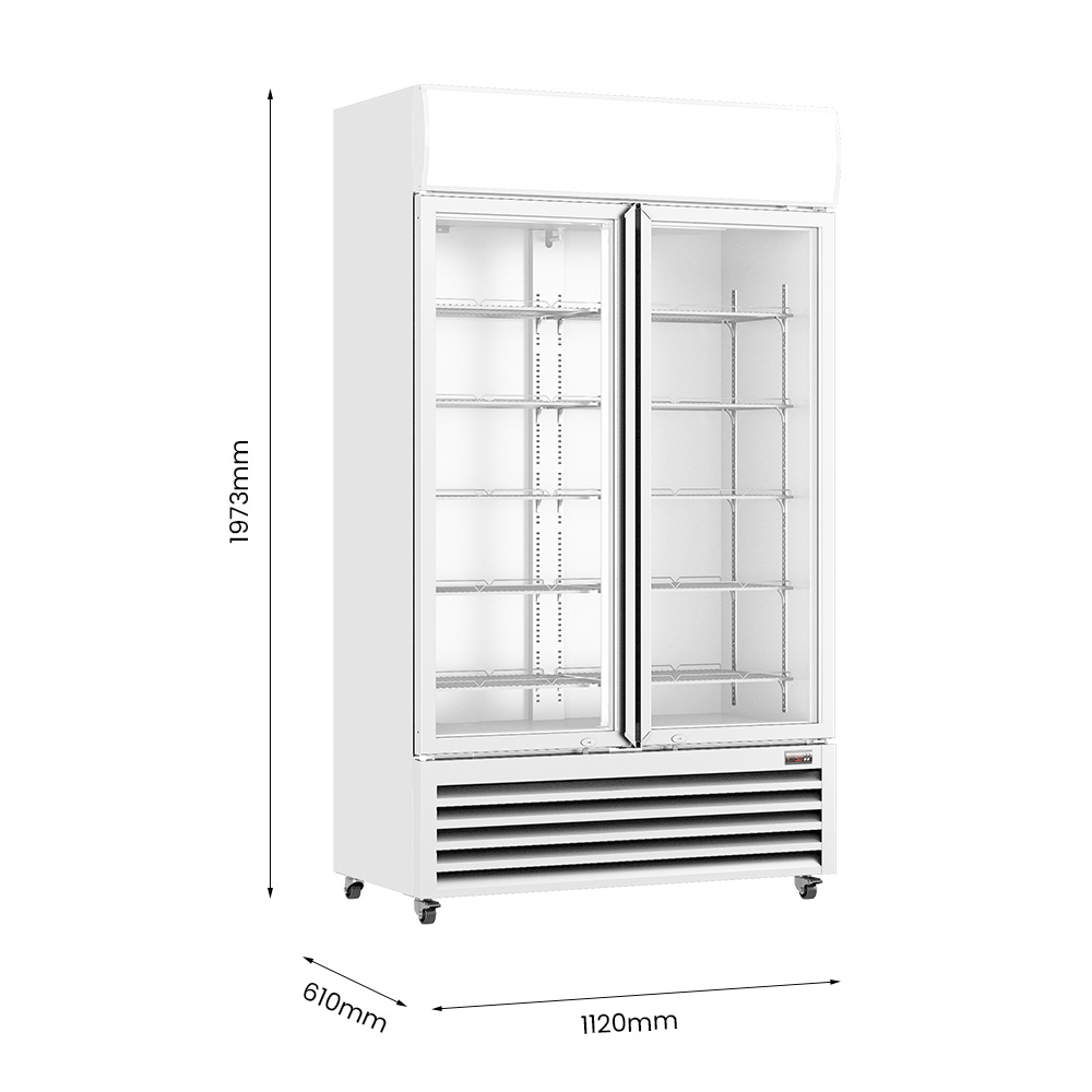 Thermaster Two Glass Door Colourbond Upright Drink Fridge - LG-730P - Image 3