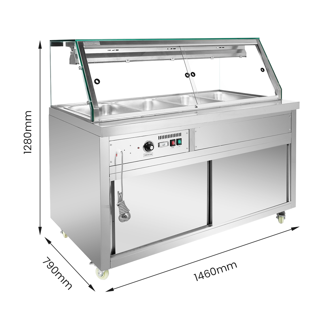 Thermaster Wet and Dry Bain Marie Display 4x1/1 GN Pans - PG150FE-XG - Image 3