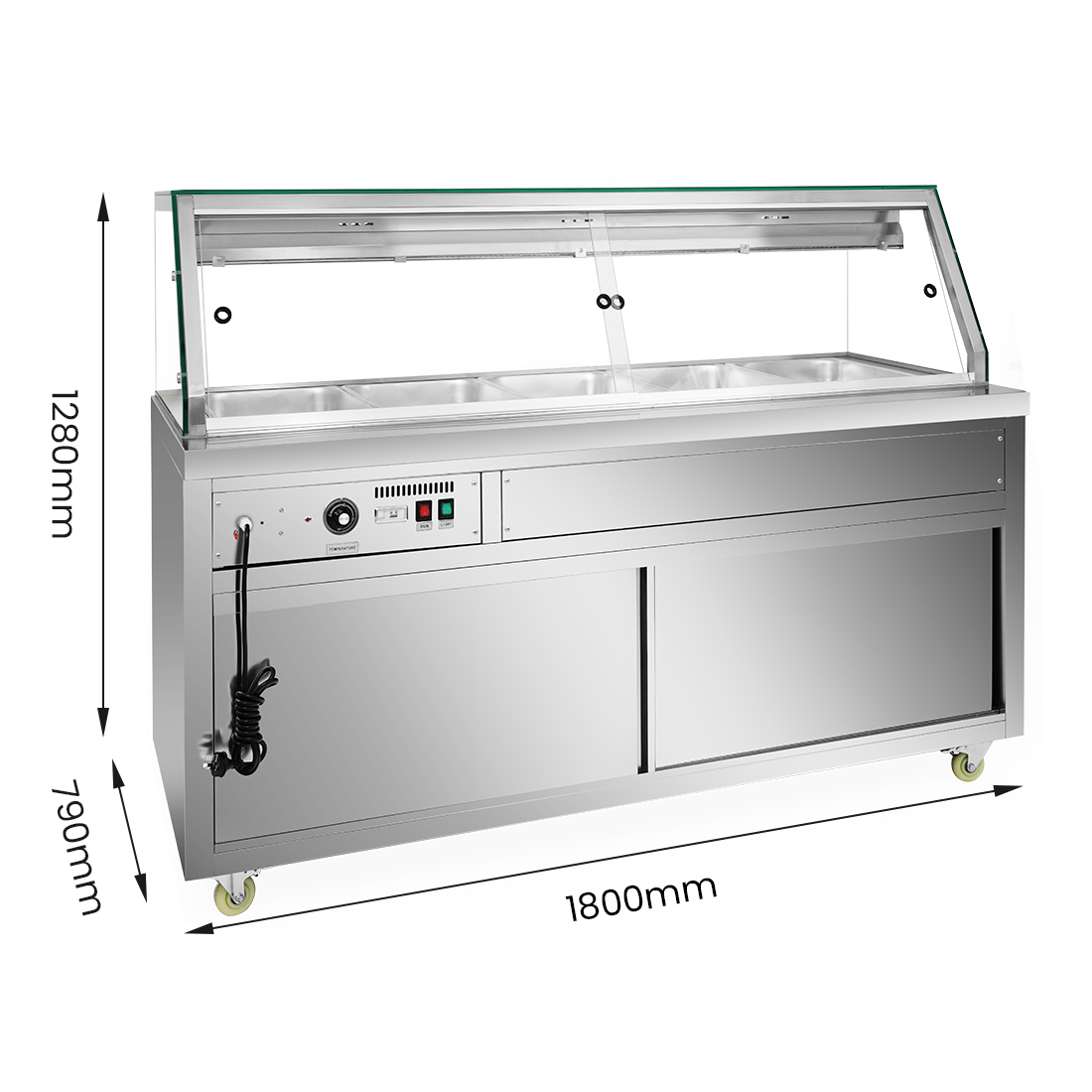 Thermaster Wet and Dry Bain Marie Display 5x1/1 GN Pans - PG180FE-XG - Image 3