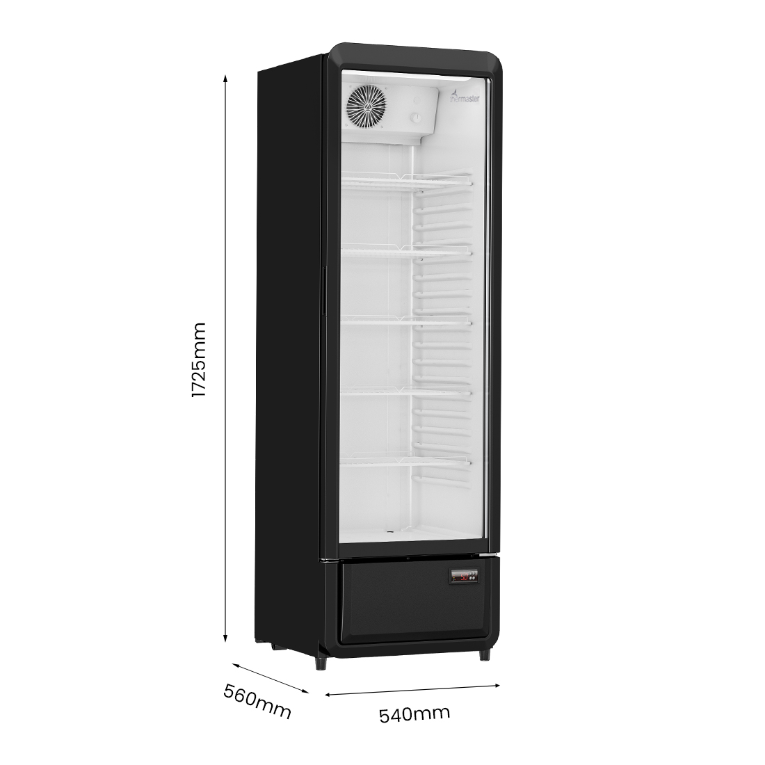 Thermaster Upright Glass Door Beverage Fridge - SDC-258B - Image 3