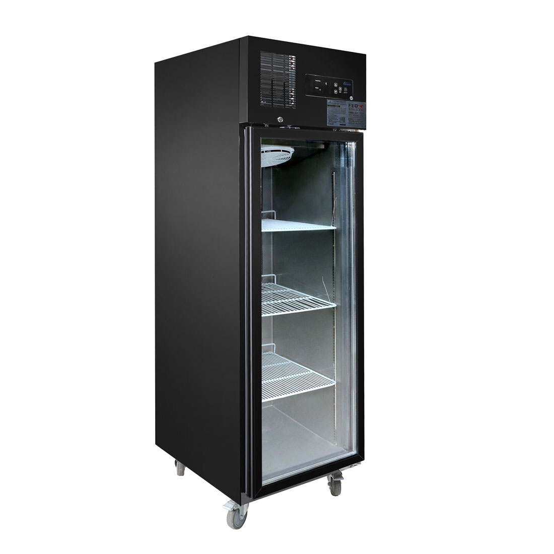 Thermaster Single glass door upright freezer black stainless steel - SUFG500B - Image 3