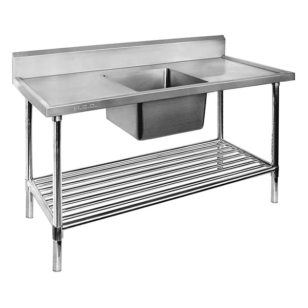Single Centre Sink Bench & Pot Undershelf SSB7-1200C/A - Image 2