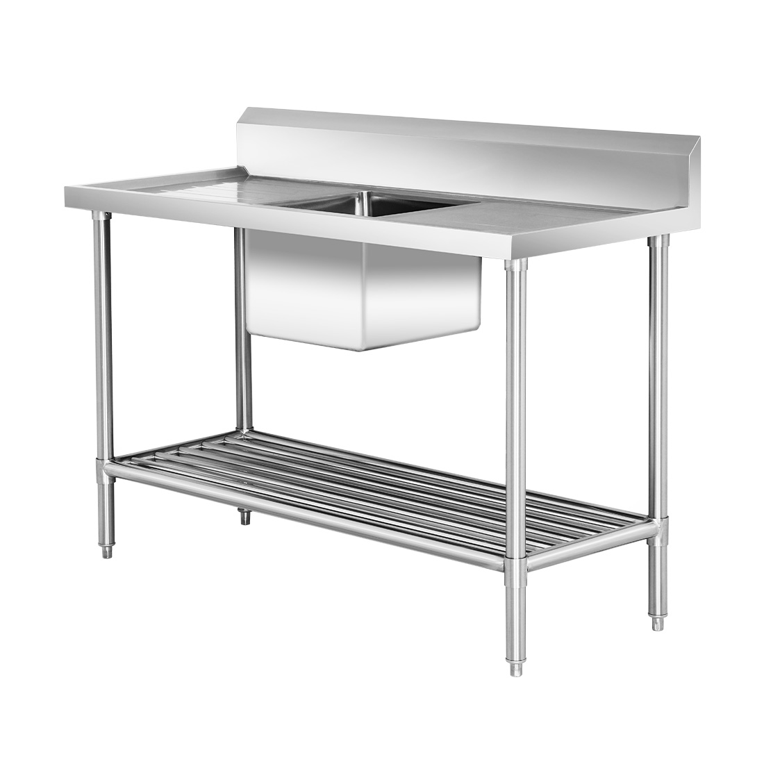 Single Centre Sink Bench & Pot Undershelf SSB6-1500C/A - Image 2