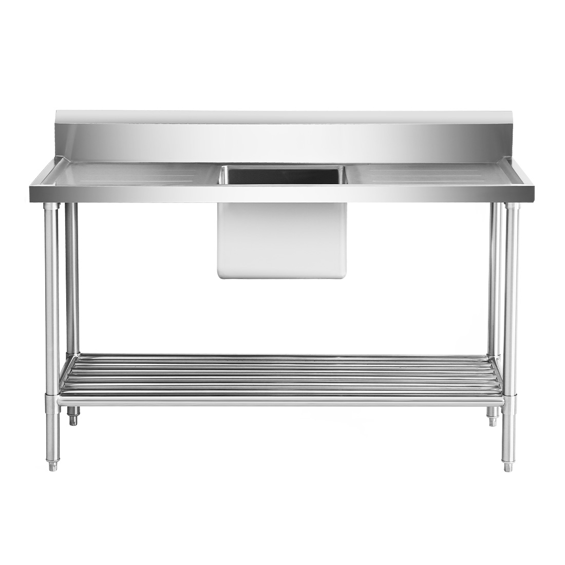 Single Centre Sink Bench & Pot Undershelf SSB6-1500C/A - Image 3