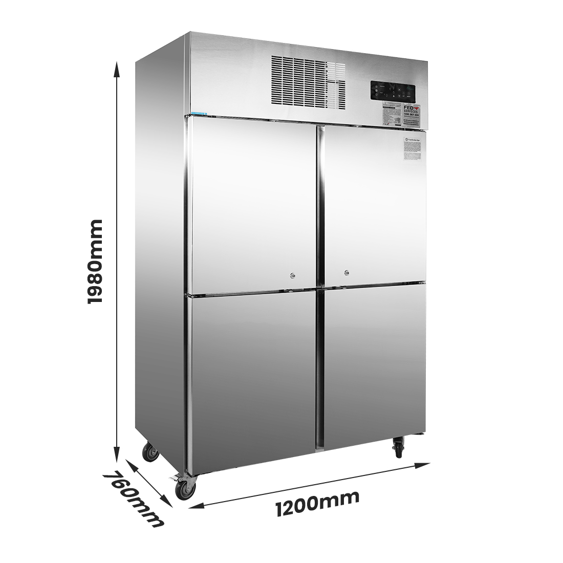 SUF1000 TROPICAL Thermaster 4 x Half door SS Freezer - Image 3