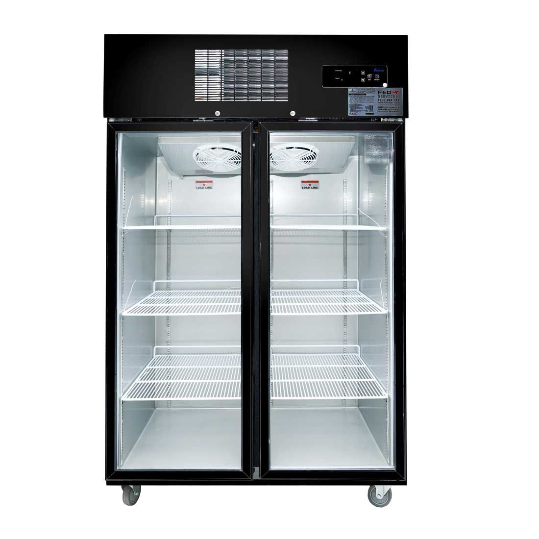 Thermaster Double Glass Door Black Stainless Steel Upright Freezer - SUFG1000B - Image 2