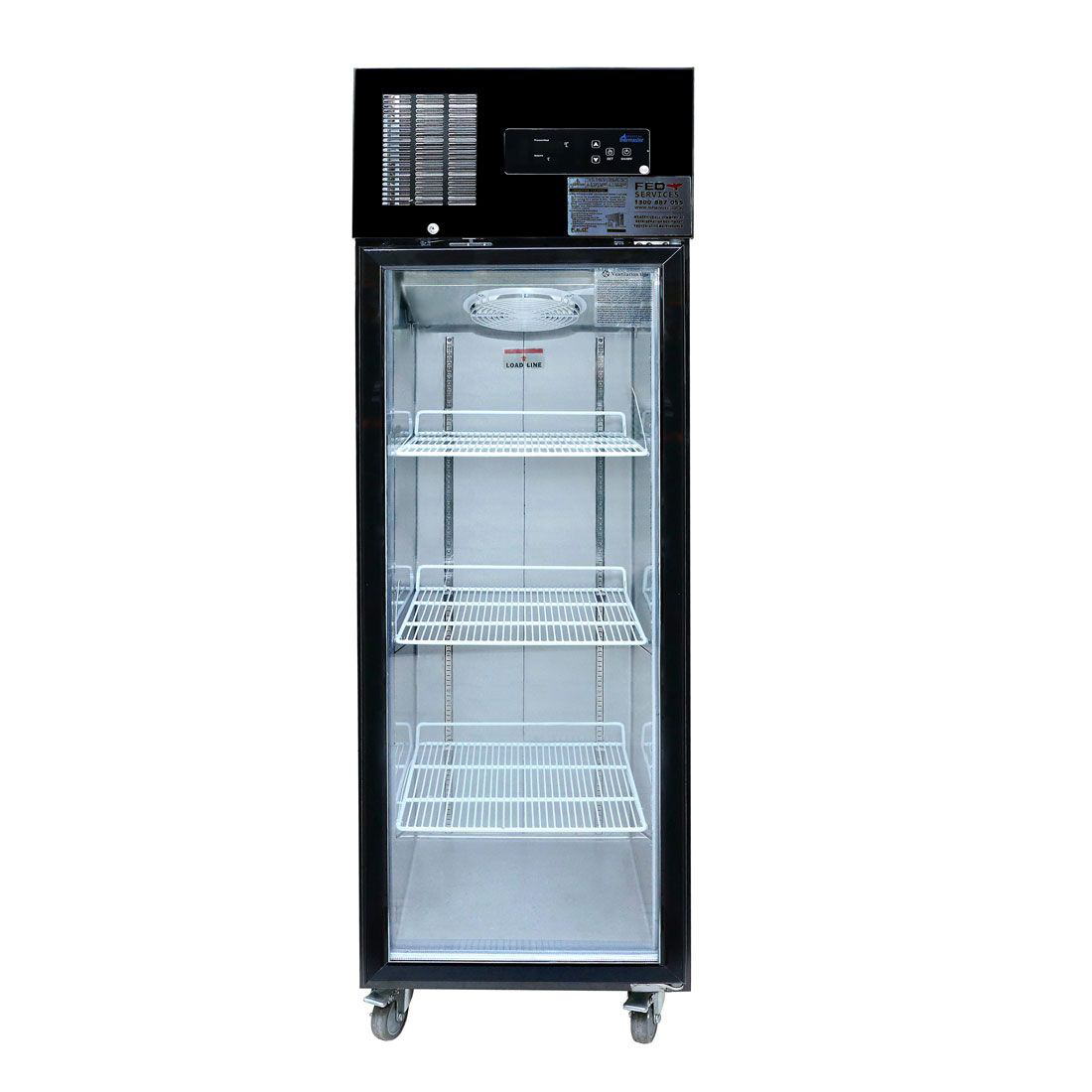 Thermaster Single glass door upright freezer black stainless steel - SUFG500B - Image 2