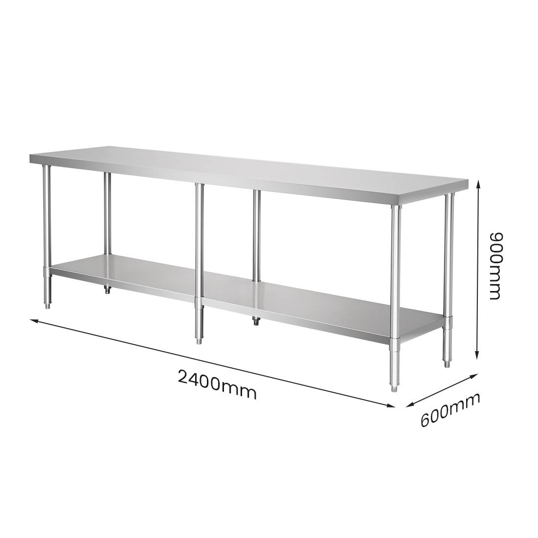 Modular System Stainless Steel Workbench - WB6-2400/A - Image 3