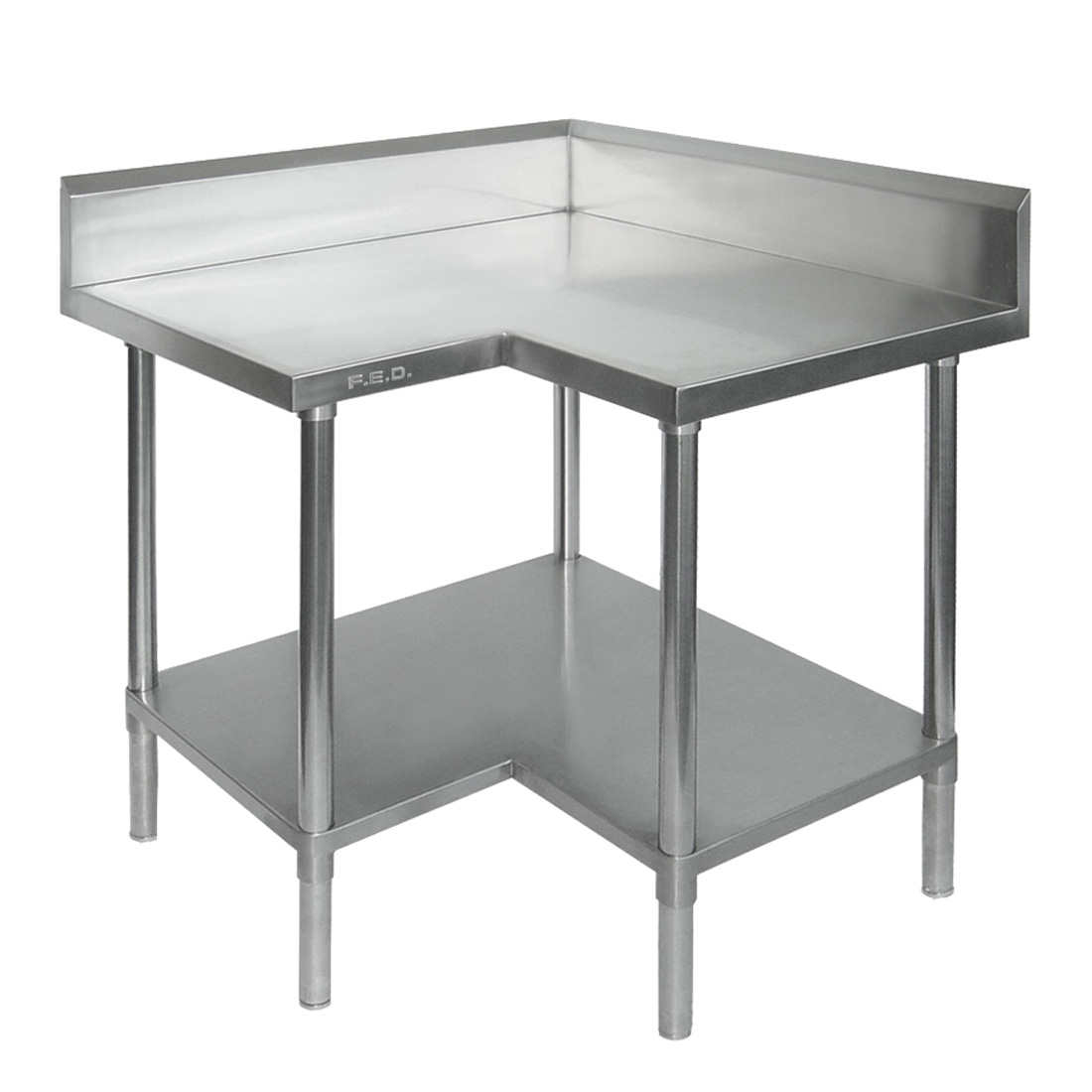 WBCB7-0900/A - Corner Workbench, 150mm Splashback & Undershelf 900x900x900mm - Image 2