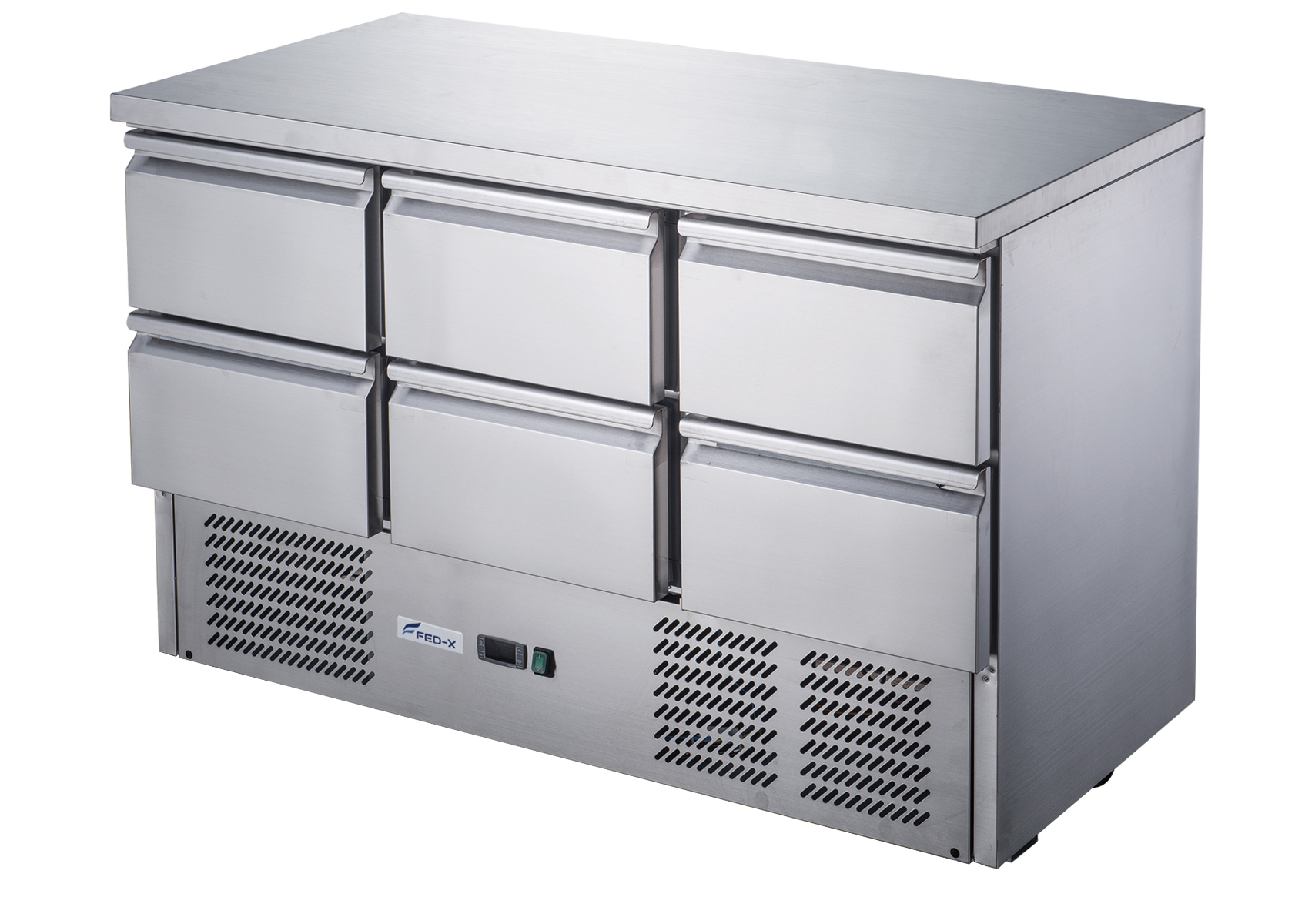 FED-X Six Drawer Compact Workbench Fridge - XGNS1300-6D - Image 3