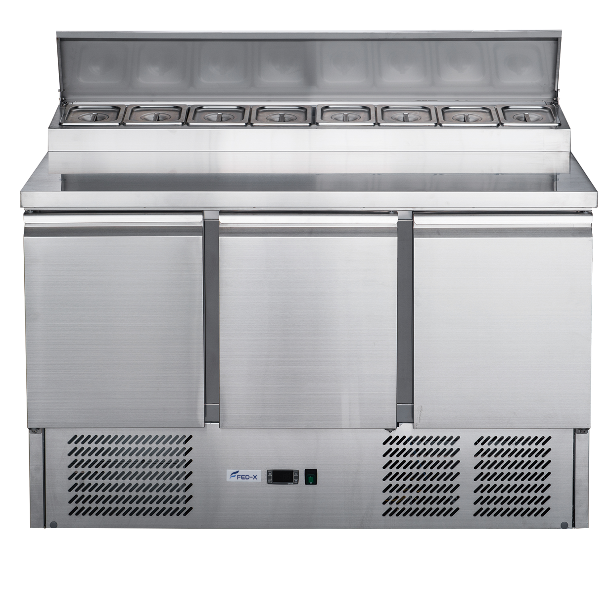 FED-X Three Door Salad Prep Fridge - XGNS1300D - Image 2