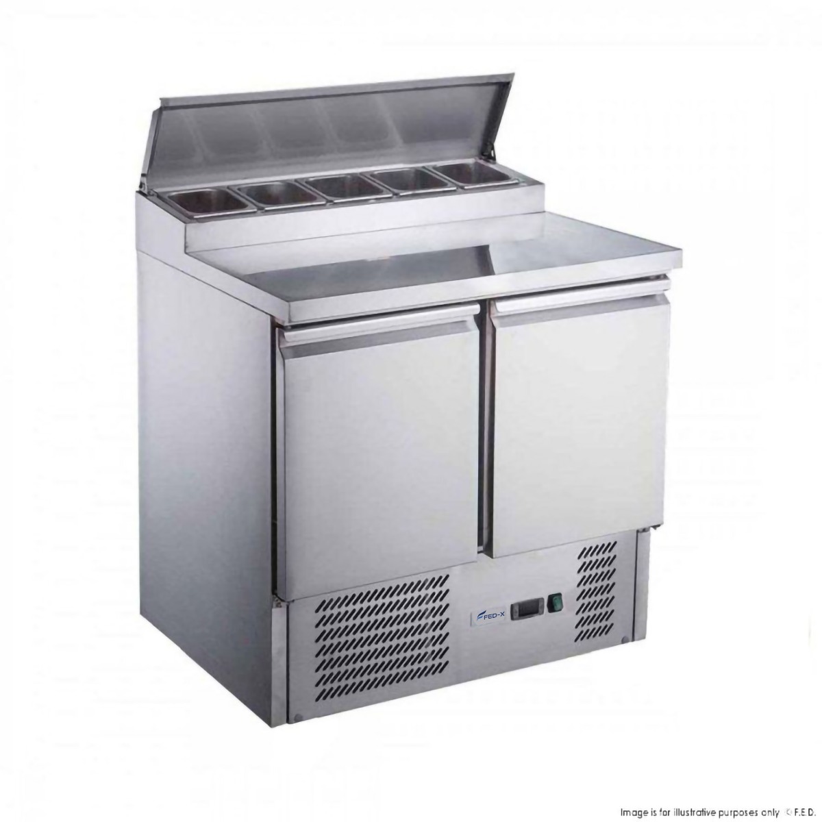 FED-X Two Door Salad Prep Fridge - XGNS900D - Image 3