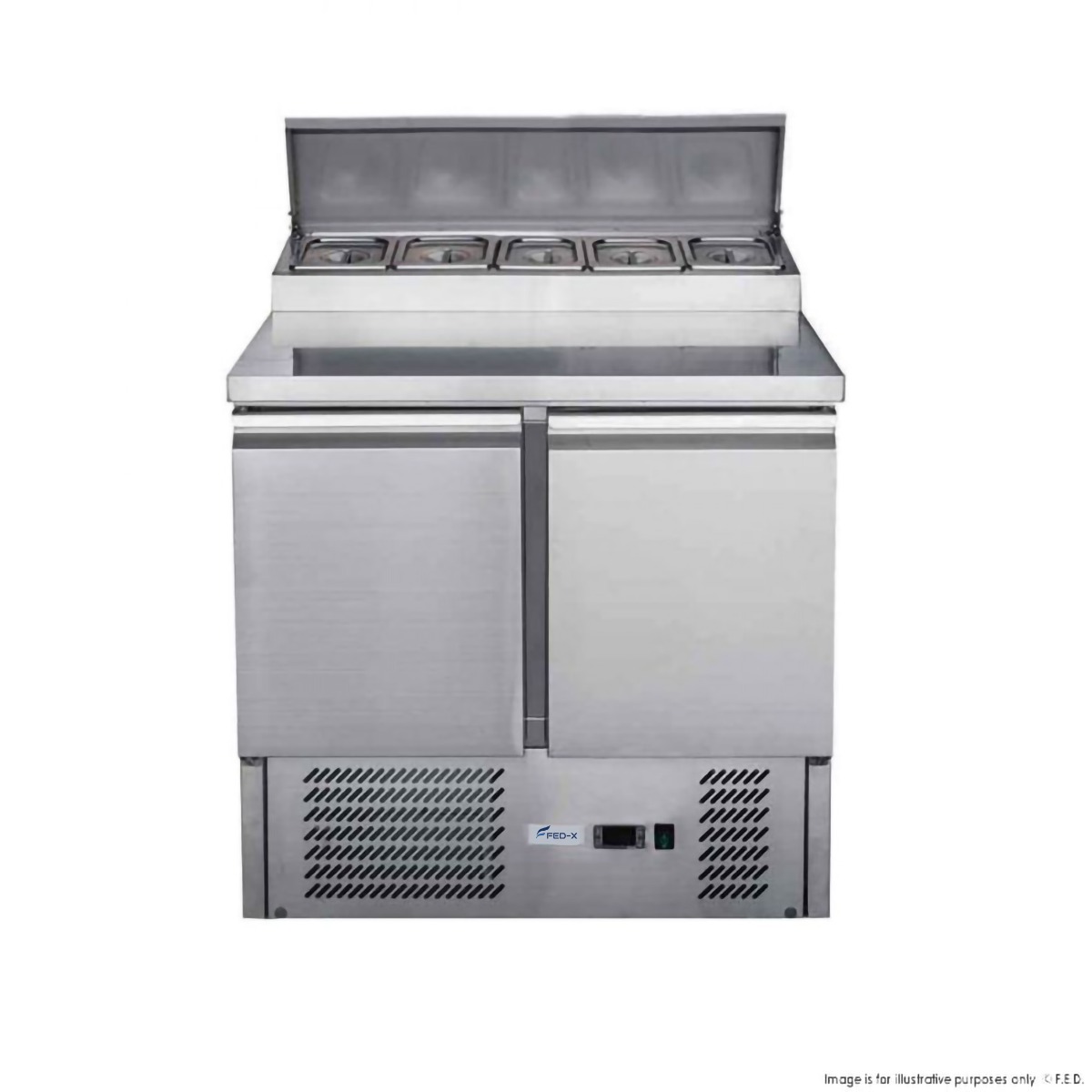 FED-X Two Door Salad Prep Fridge - XGNS900D - Image 2
