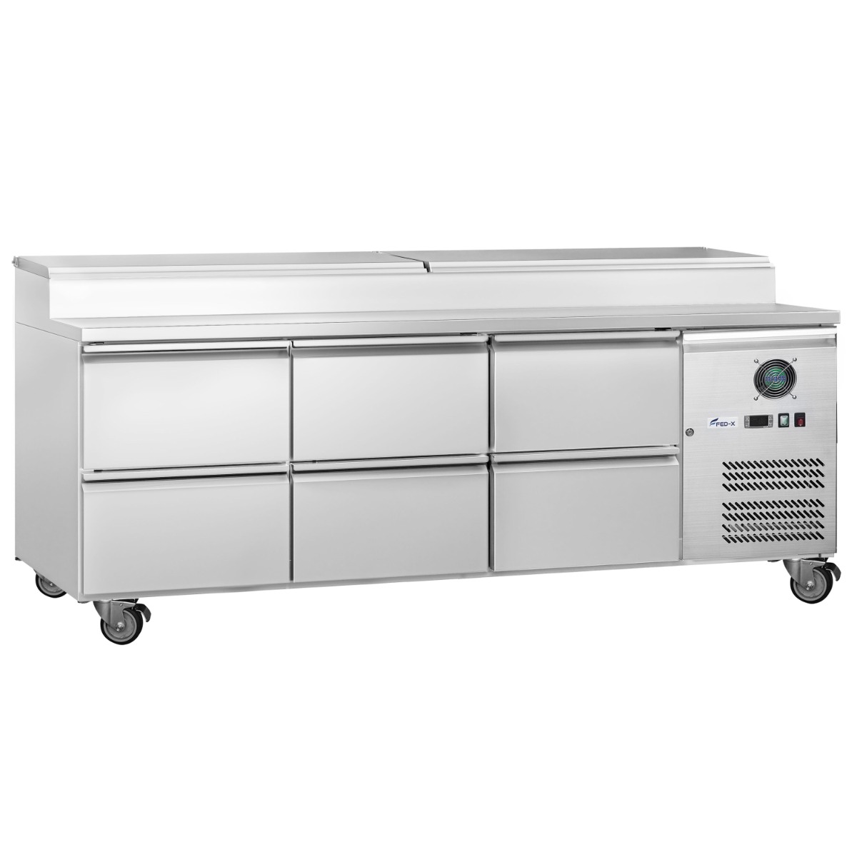 FED-X Six Drawer Salad Prep Fridge - XSS7C18S3V-6D - Image 3