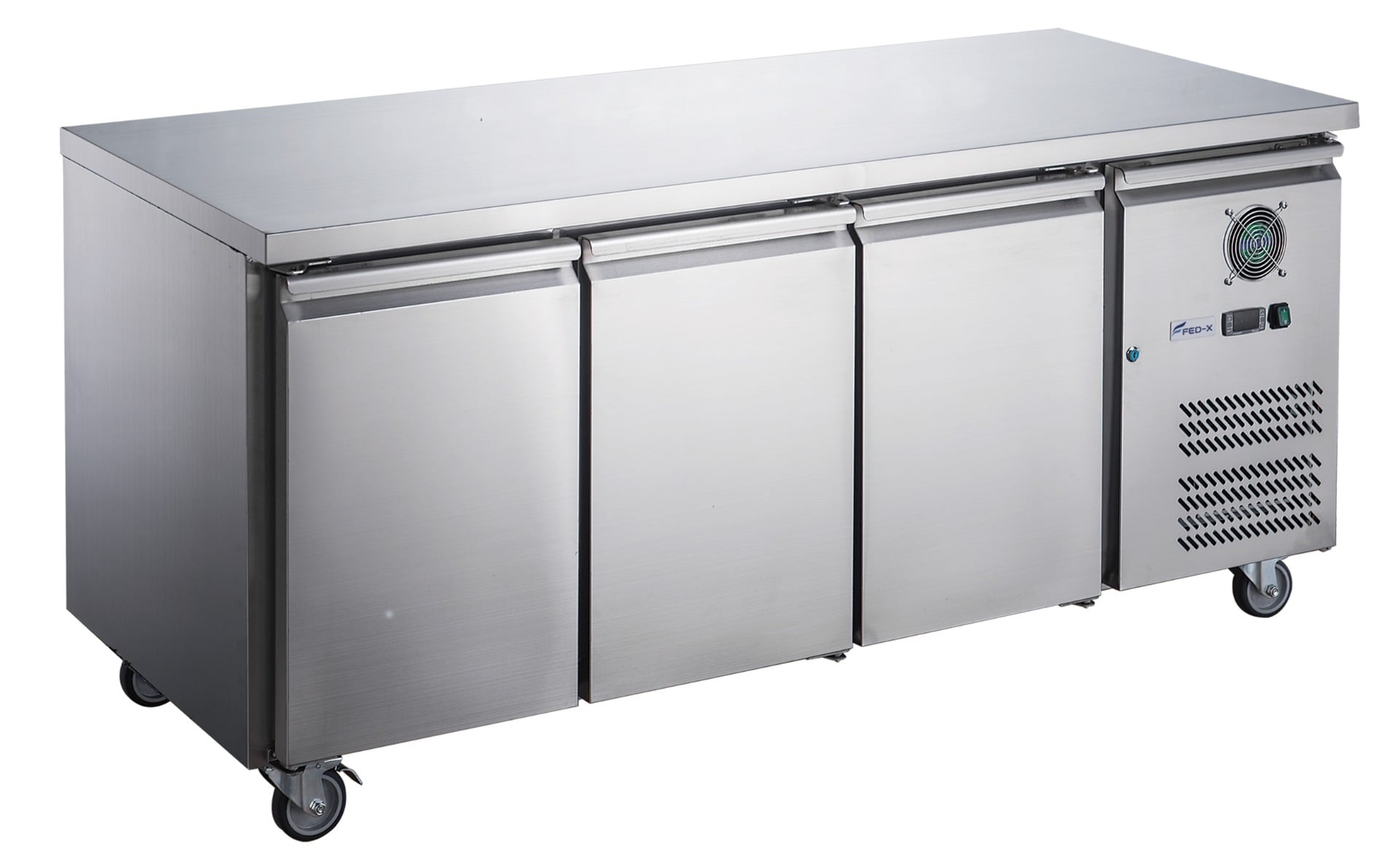 FED-X S/S Three Door Bench Fridge - XUB6C18S3V - Image 3