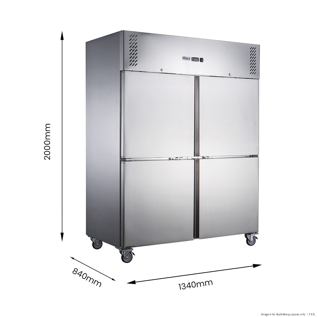 FED-X S/S Four Door Upright Fridge - XURC1200S2V - Image 3