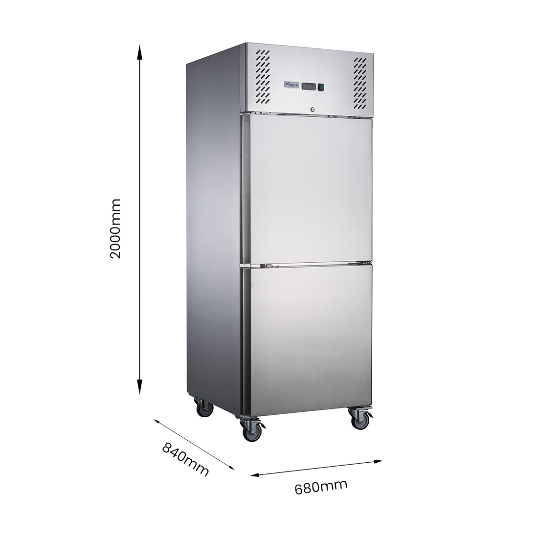 FED-X S/S Two Door Upright Fridge - XURC600S1V - Image 3