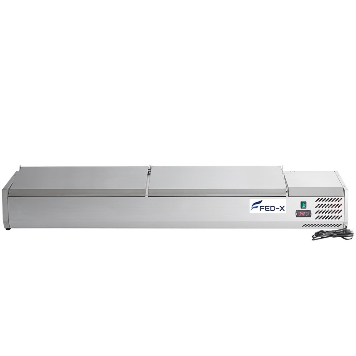 FED-X Salad Bench with Stainless Steel Lids - XVRX1800/380S - Image 2