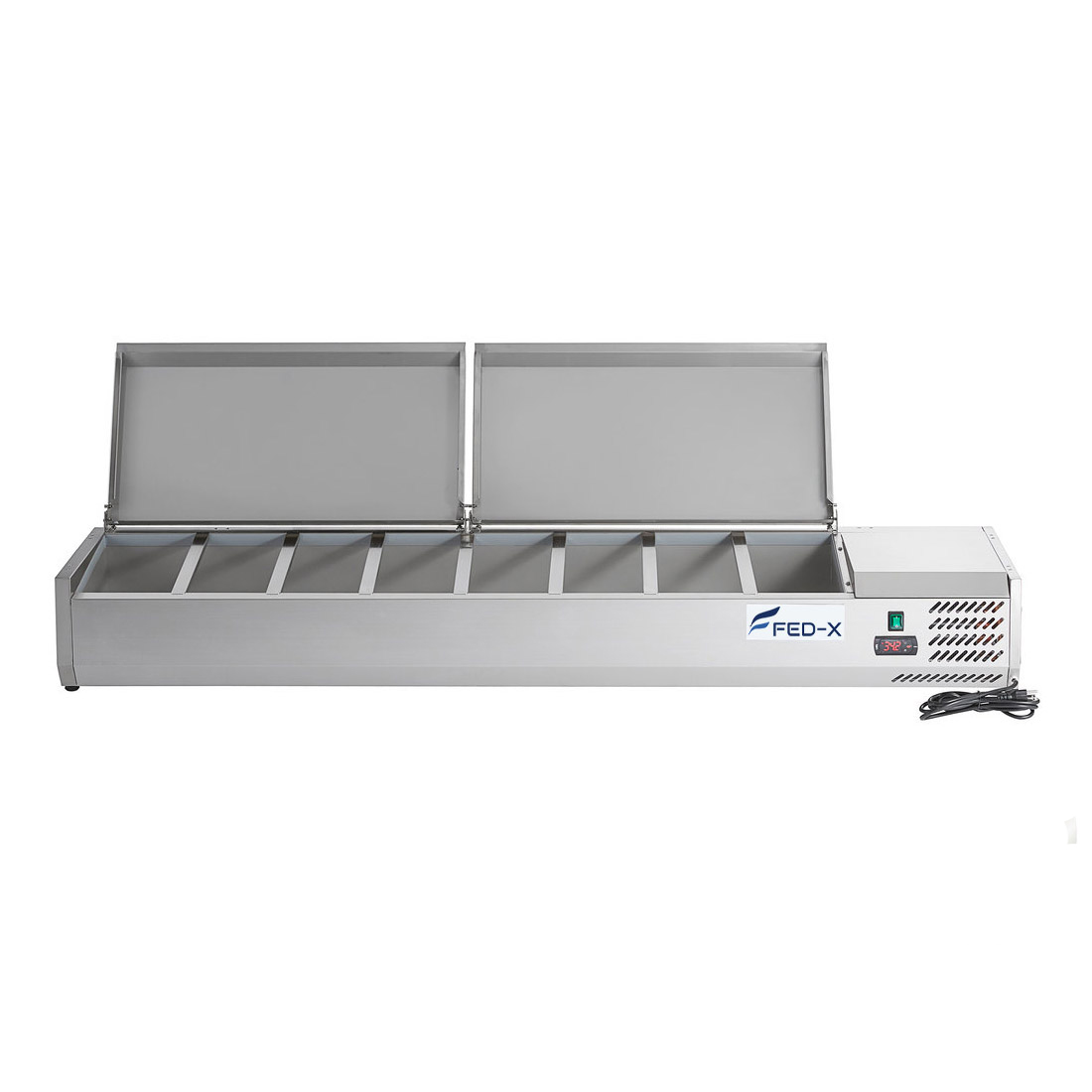 FED-X Salad Bench with Stainless Steel Lids - XVRX1800/380S - Image 3