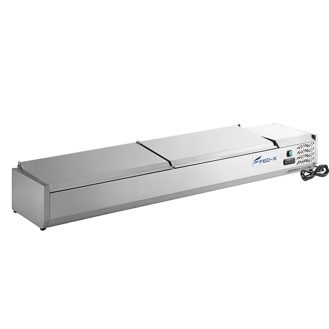 FED-X Salad Bench with Stainless Steel Lids - XVRX2000/380S - Image 2