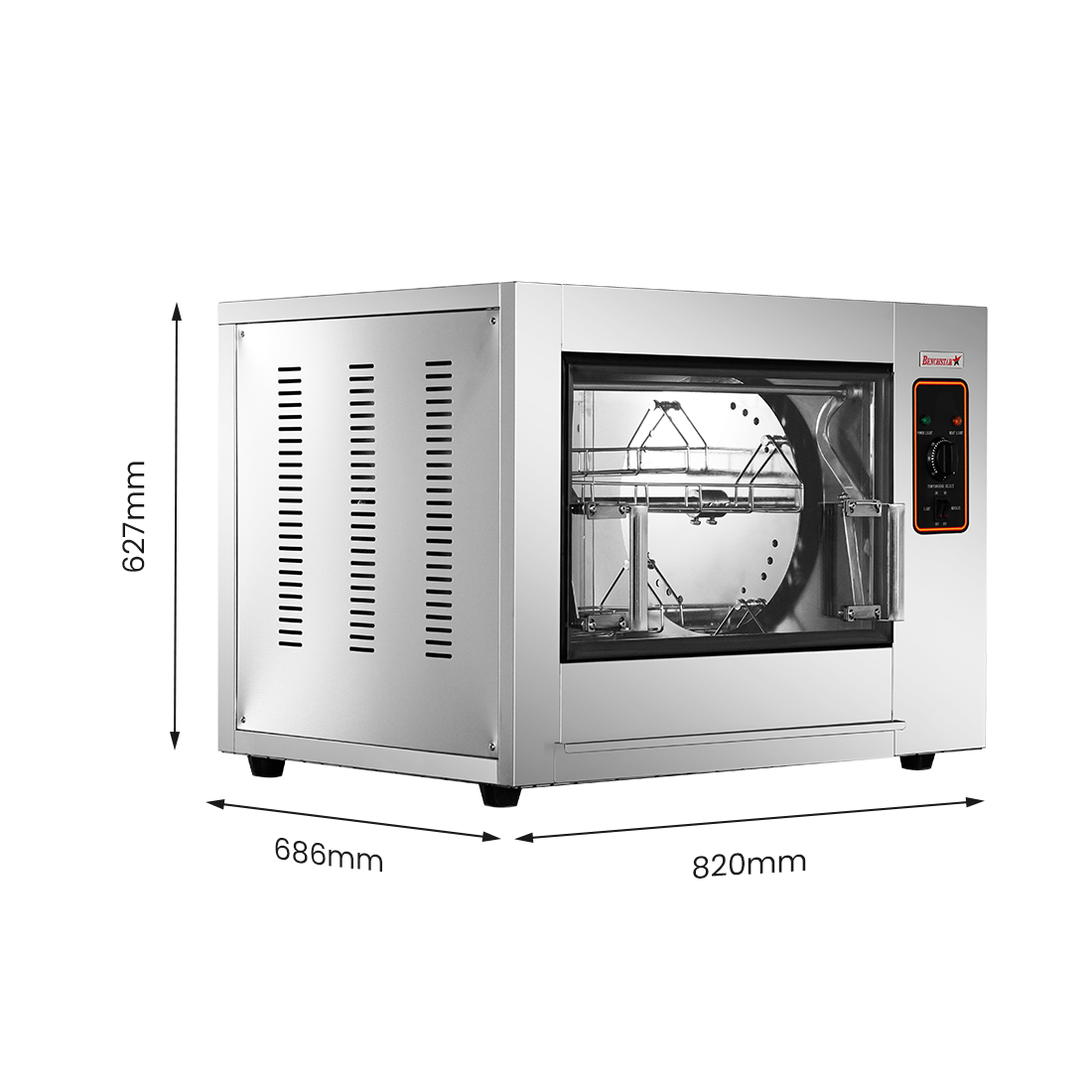 Benchstar Compact Heavy Duty Basket Rotisserie Fits 8-12 Birds YXD-266E - Image 3
