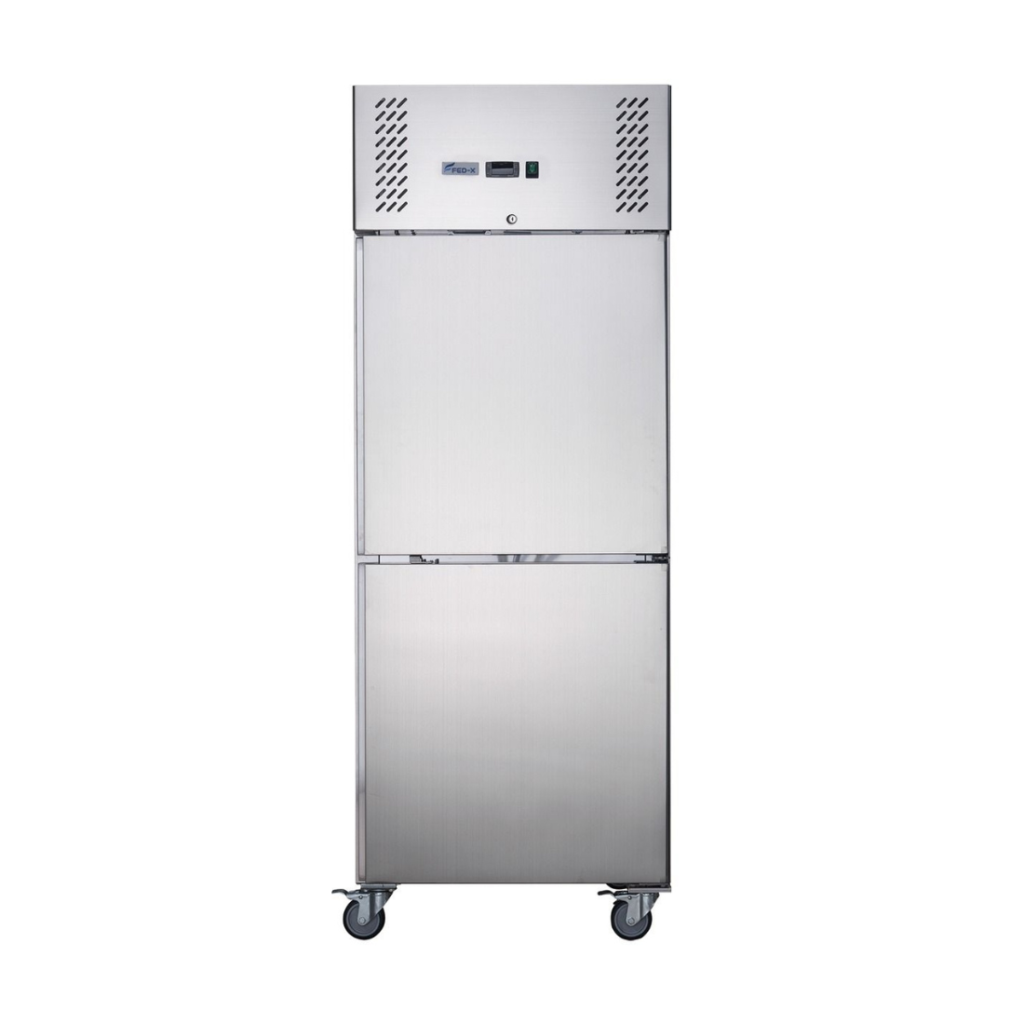 Ex-showroom Fed-X 2-half-door upright freezer - QLD122